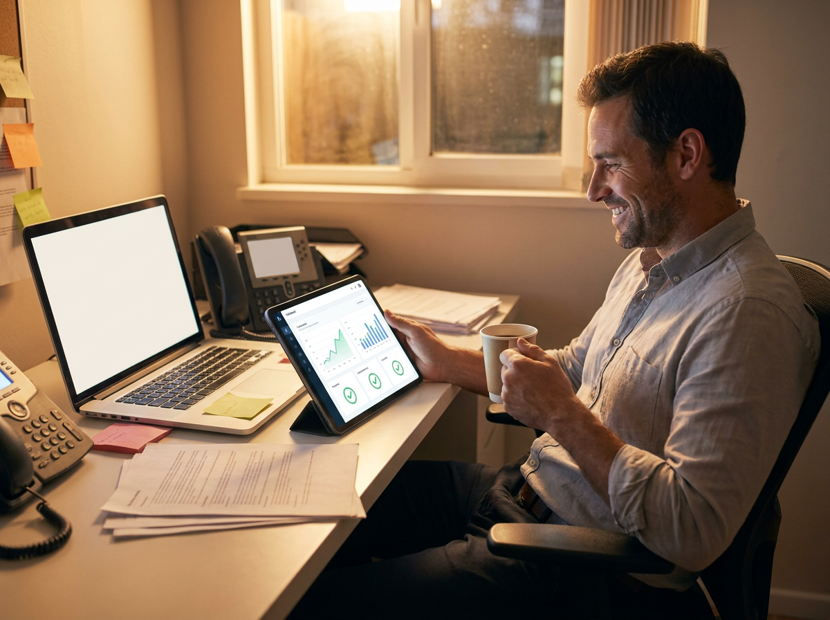 An AI Chief Marketing Officer working through a business's marketing tasks